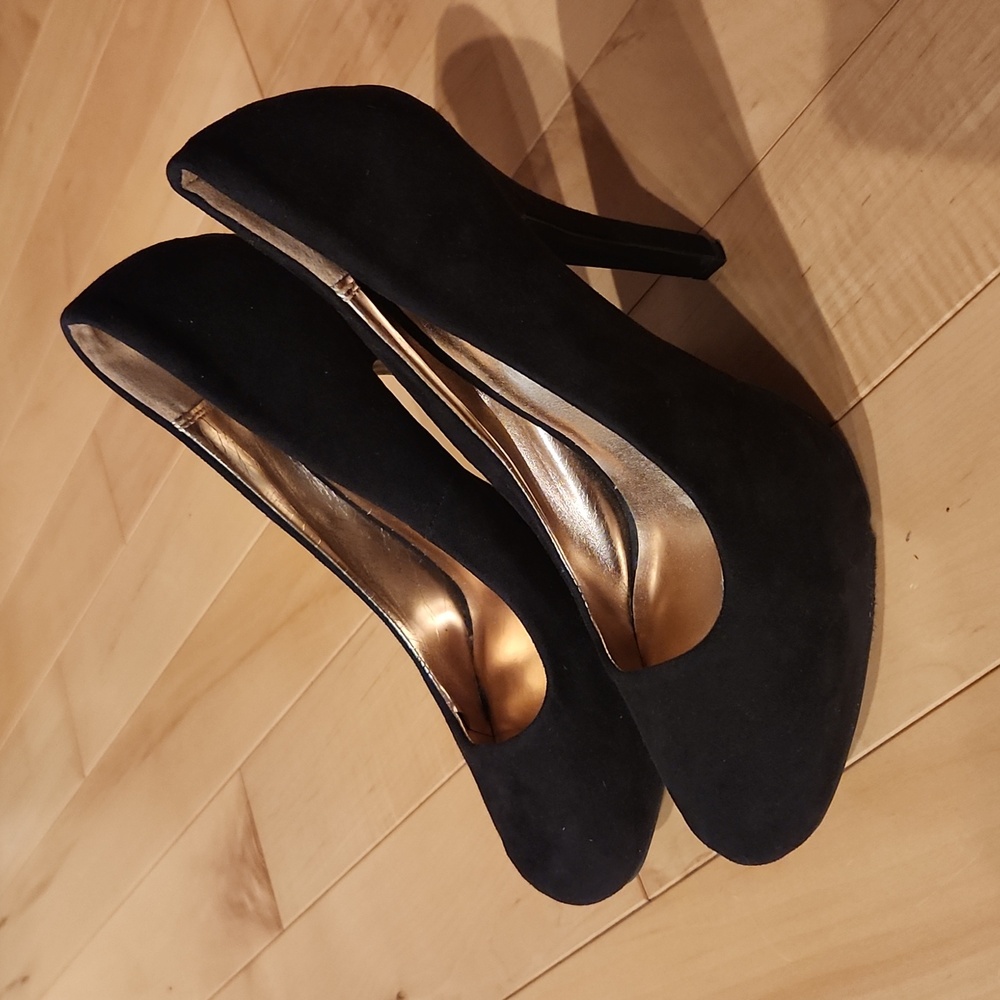 Black Velvet Heels Pumps 7.5